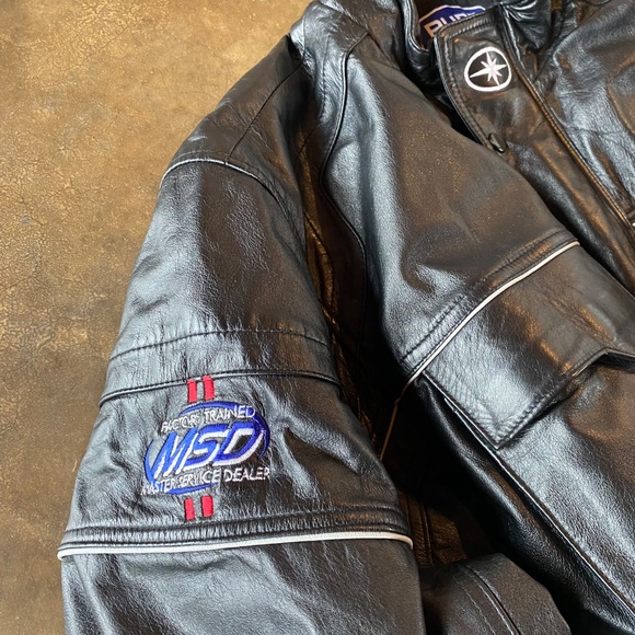 VTG Y2K Polaris Embroidered Leather Jacket - Picture 4 of 16